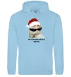 Чоловіча толстовка (худі) Кіт ласт крістмас Блакитний фото
