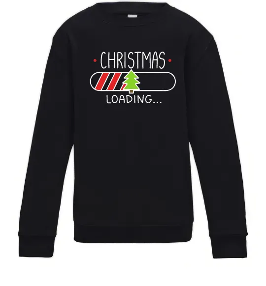 Детский Свитшот Christmas loading Черный фото