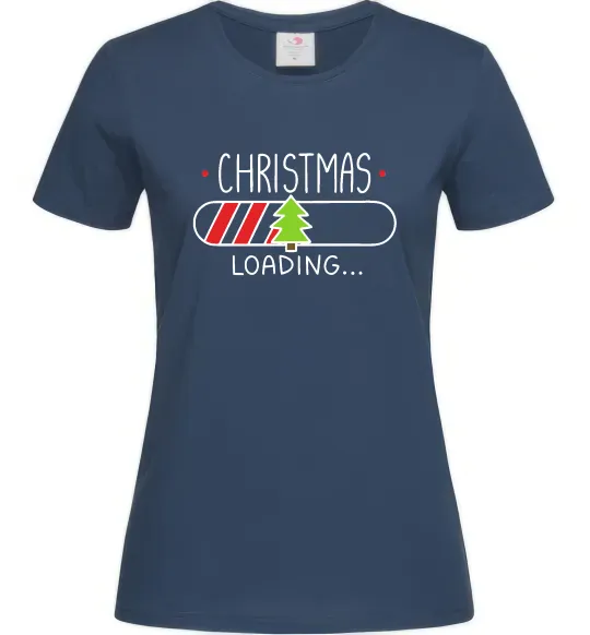 Жіноча футболка Christmas loading Темно-синій фото