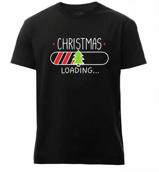 Мужская премиум футболка Christmas loading Черный фото