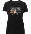 Женская премиум футболка Christmas loading Черный фото