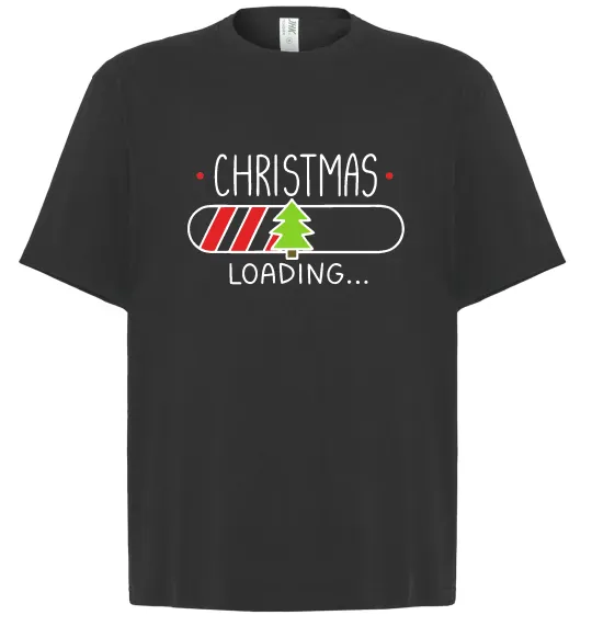 Футболка Оверсайз Christmas loading Чорний фото