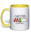 Чашка с цветной ручкой Christmas loading Лимонный фото