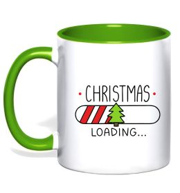 Чашка с цветной ручкой Christmas loading