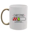 Чашка с цветной ручкой Christmas loading Золото фото