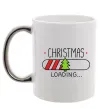 Чашка с цветной ручкой Christmas loading Серебро фото