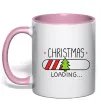 Чашка с цветной ручкой Christmas loading Нежно розовый фото