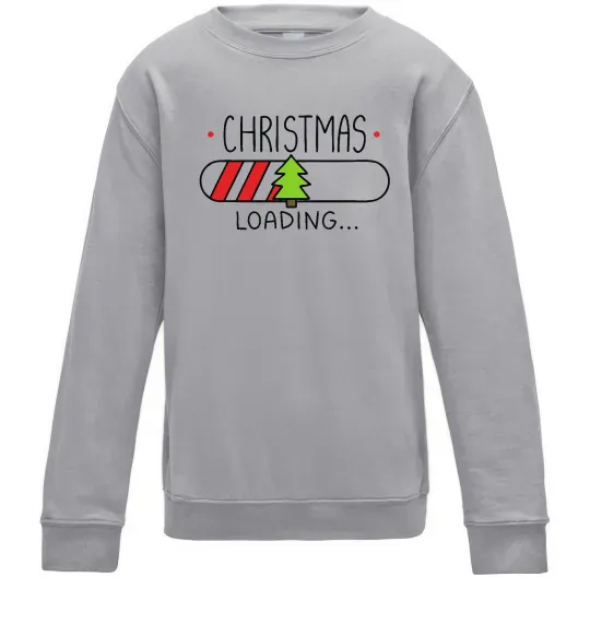 Детский Свитшот Christmas loading Серый меланж фото