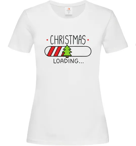 Жіноча футболка Christmas loading Білий фото