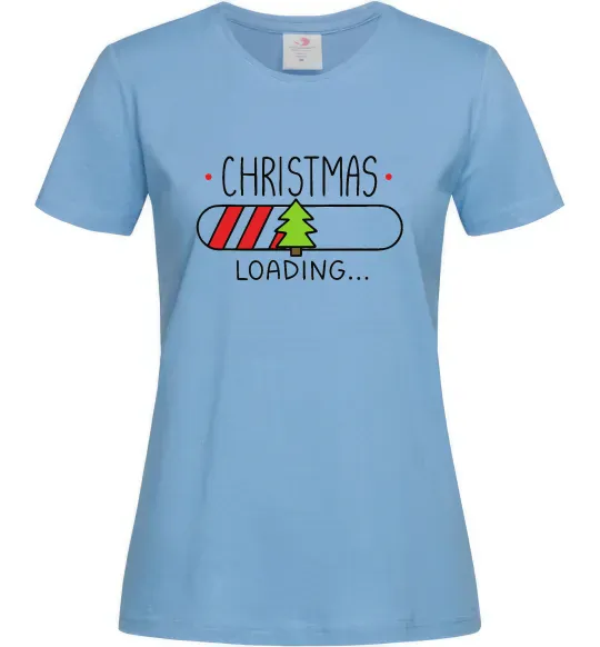 Жіноча футболка Christmas loading Блакитний фото