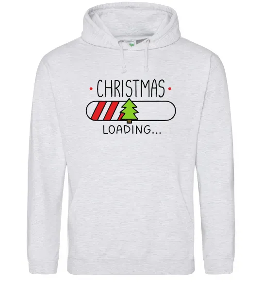 Мужская толстовка (худи) Christmas loading Серый меланж фото