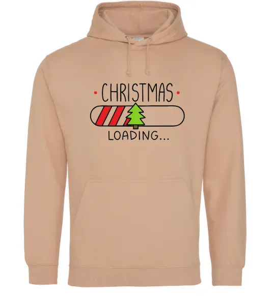 Мужская толстовка (худи) Christmas loading Песочный фото
