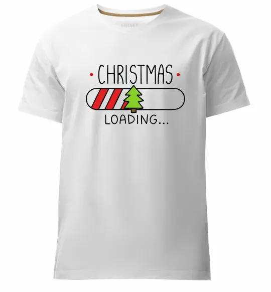 Мужская премиум футболка Christmas loading Белый фото