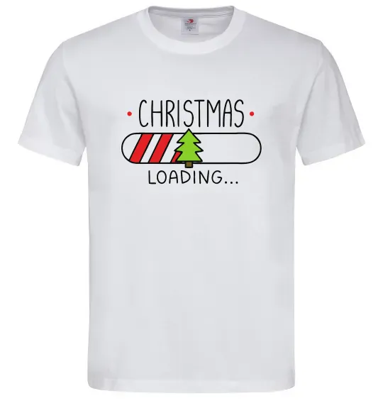 Мужская футболка Christmas loading Белый фото