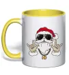 Чашка з кольоровою ручкою Cool Santa Сонячно жовтий фото