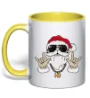 Чашка з кольоровою ручкою Cool Santa Лимонний фото