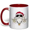 Чашка з кольоровою ручкою Cool Santa Червоний фото