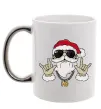 Чашка з кольоровою ручкою Cool Santa Срібло фото