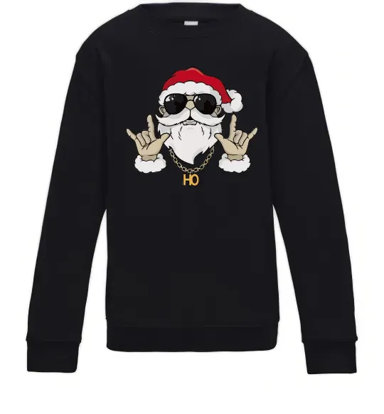 Детский Свитшот Cool Santa Черный фото