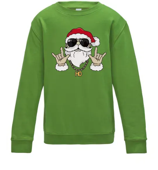 Детский Свитшот Cool Santa Лаймовый фото