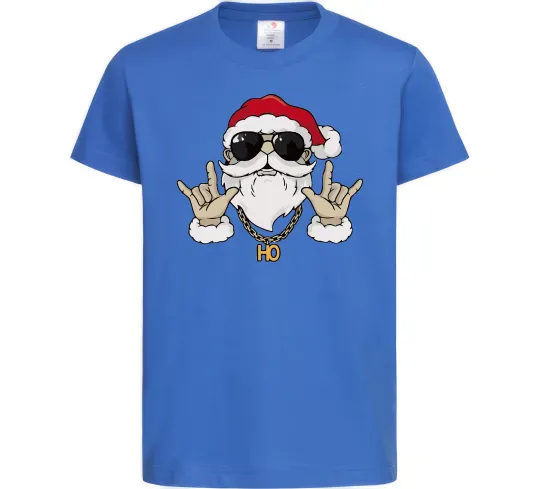 Дитяча футболка Cool Santa Яскраво-синій фото