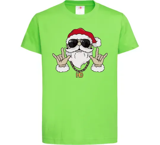 Дитяча футболка Cool Santa Лаймовий фото