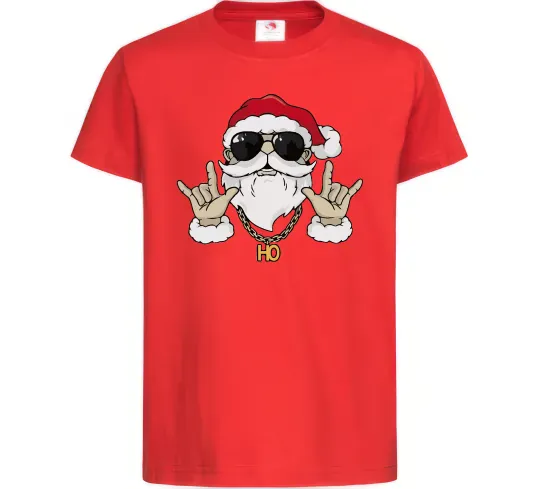 Дитяча футболка Cool Santa Червоний фото