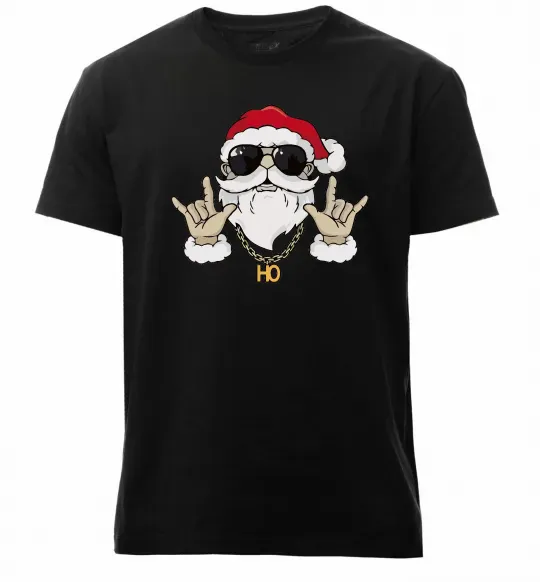 Чоловіча преміум футболка Cool Santa Чорний фото