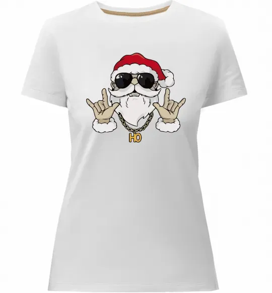 Жіноча преміум футболка Cool Santa Білий фото
