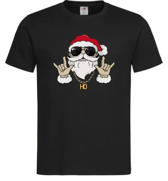 Чоловіча футболка Cool Santa Чорний фото