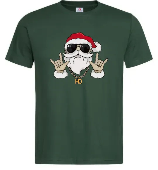 Чоловіча футболка Cool Santa Темно-зелений фото