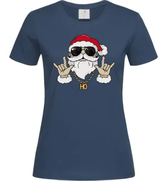 Женская футболка Cool Santa Темно-синий фото