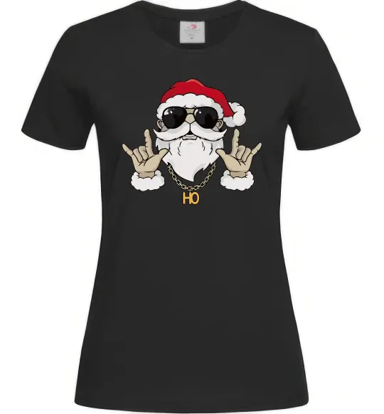 Женская футболка Cool Santa Черный фото