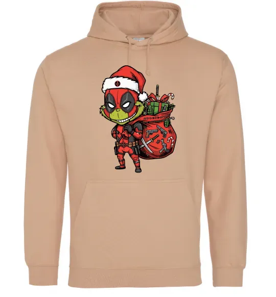 Женская толстовка (худи) Deadpool Grinch Песочный фото