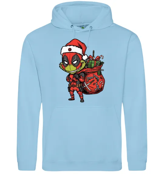 Женская толстовка (худи) Deadpool Grinch Голубой фото