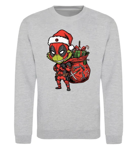 Світшот Deadpool Grinch Сірий меланж фото