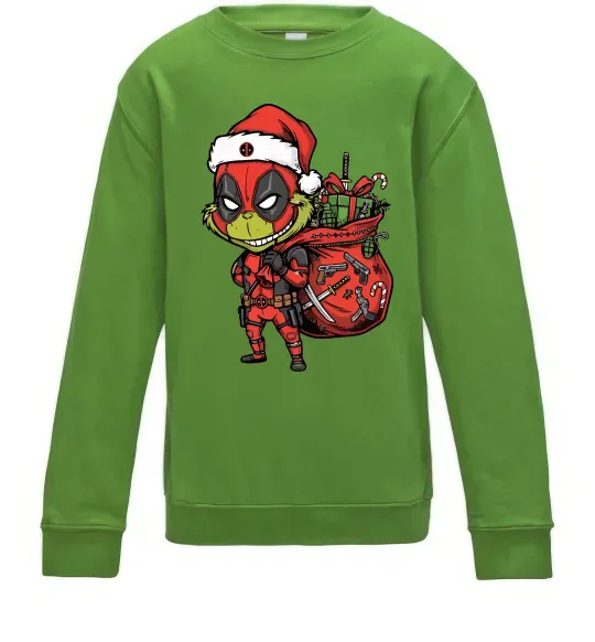 Дитячий світшот Deadpool Grinch Лаймовий фото