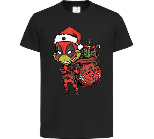 Детская футболка Deadpool Grinch Черный фото