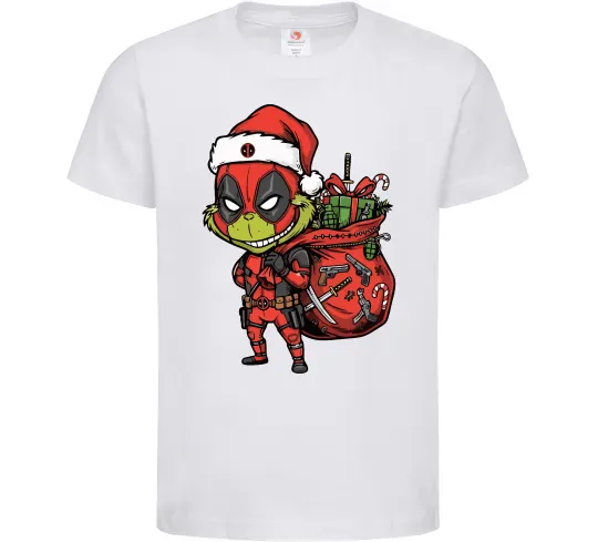 Детская футболка Deadpool Grinch Белый фото