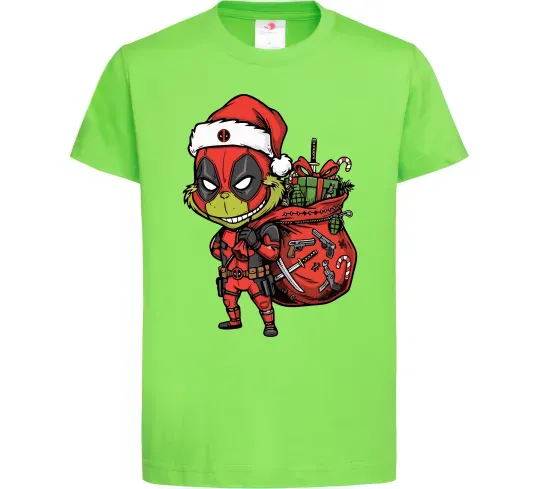 Детская футболка Deadpool Grinch Лаймовый фото