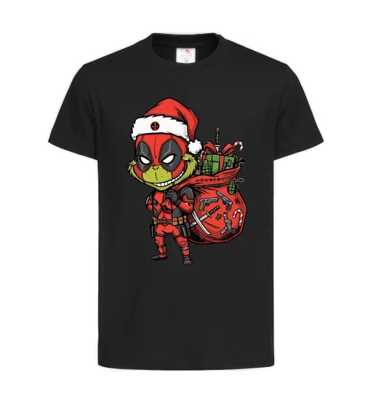 Детская футболка Deadpool Grinch Черный фото