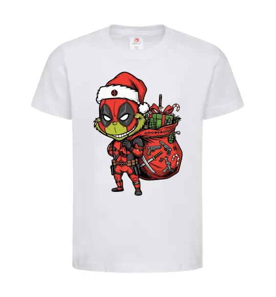 Детская футболка Deadpool Grinch Белый фото