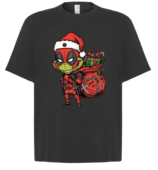 Футболка Оверсайз Deadpool Grinch Чорний фото