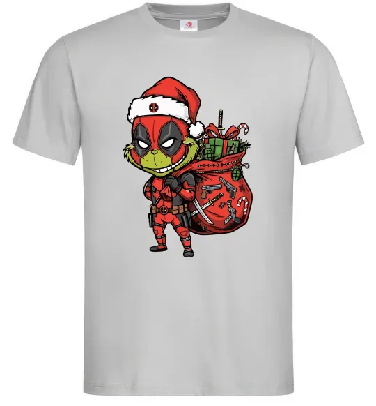 Чоловіча футболка Deadpool Grinch Сірий фото