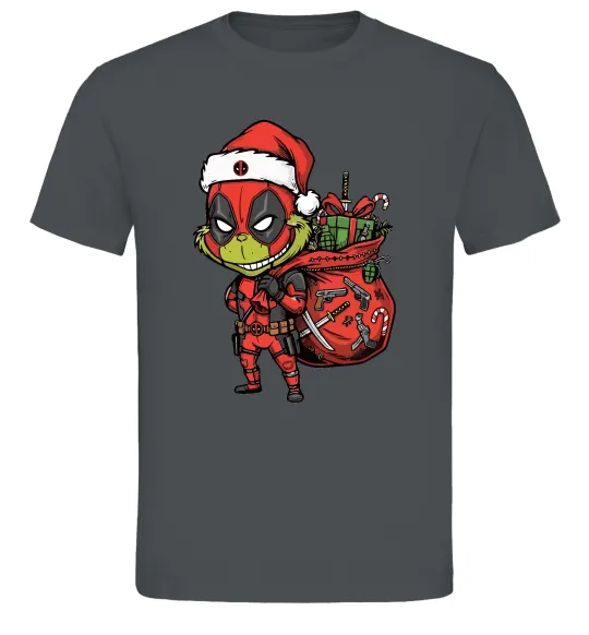 Чоловіча футболка Deadpool Grinch Графіт фото