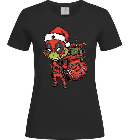 Женская футболка Deadpool Grinch Черный фото
