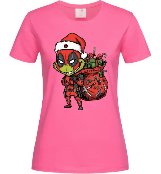 Женская футболка Deadpool Grinch Ярко-розовый фото