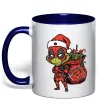Чашка з кольоровою ручкою Deadpool Grinch Глибокий темно-синій фото