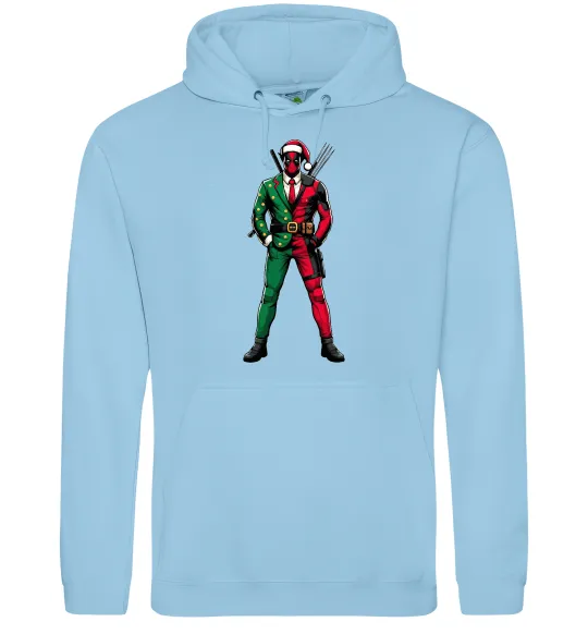 Чоловіча толстовка (худі) Deadpool New Year Блакитний фото