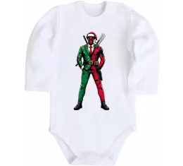 Дитячий бодік Deadpool New Year Білий фото